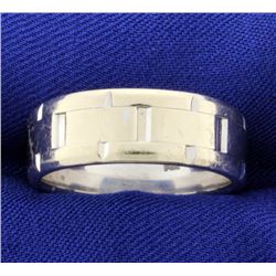White Gold Men's Band Ring