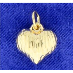 Diamond Cut Puffed Heart Pendant