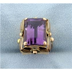 Vintage Amethyst 18K Ring in Rose and Yellow Gold