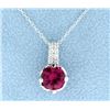 Image 1 : Sterling silver pendant with Lab Ruby