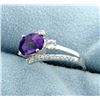 Image 2 : Modern Amethyst Gemstone Ring in Sterling Silver