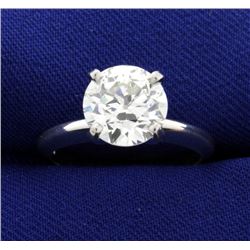 GIA Certified 2 1/2 ct Diamond Solitaire Ring in Platinum Setting