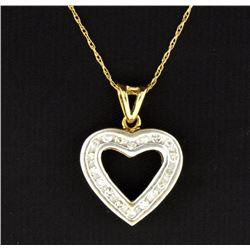 10K Diamond Heart Pendant