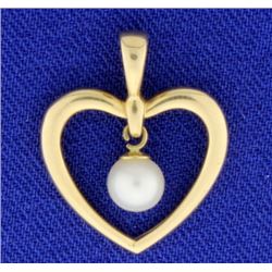 Heart Pendant with Pearl and chain