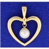 Image 1 : Heart Pendant with Pearl and chain