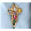 Image 1 : Multi-Gem Cross Pendant
