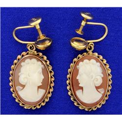 Vintage Screw Backs Cameo Earrings