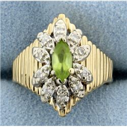 Peridot and Diamond Ring