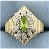 Image 1 : Peridot and Diamond Ring