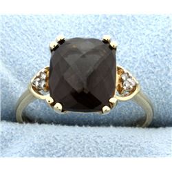 Smokey Topaz & Diamond Ring