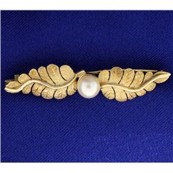 Pearl & Leaf Pin
