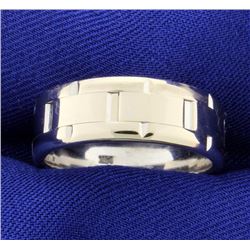 White Gold Men's Band Ring