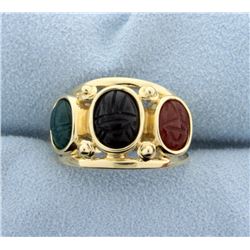 Emerald, Sapphire, and Ruby Ring