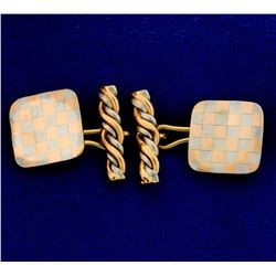 Rose and White Gold Cufflinks