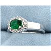 Image 2 : Sterling silver ring with Lab Emerald