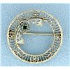 Image 1 : Antique Emerald Filigree Pin