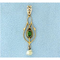 Peridot & Pearl Pendant