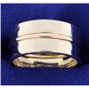 Image 1 : Italian Made Hand Pounded Rose and White Gold Band Ring