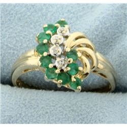 Natural Emerald and Diamond Ring