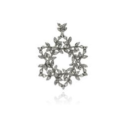 Silver Rhodium Plated Open Sun CZ Dangling Pendant acp00020