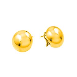 Sterling Silver Gold Plated Round Stud Earrings ECE007GP