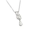 Image 1 : Sterling Silver Rhodium Plated Clear CZ Rectangular and Drop Shape Pendant Necklace BGP00924