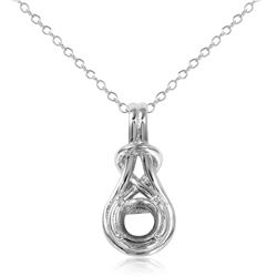 Sterling Silver Rhodium Plated Braided Mounting Pendant With Chain - BGP01060