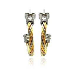 Stainless Steel Multi Tone Cable Stud Earring sse00025