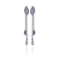 Sterling Silver Rhodium Plated Flat Marqui Wire Dangling Earring ste00102
