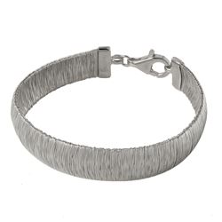Sterling Silver Rhodium Plated Wheat Thick Italian Bracelet DIB00002RH