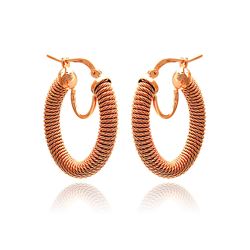 Sterling Silver Rose Gold Plated Hoop Earring ite00043rgp