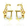 Image 1 : Sterling Silver Gold Rhodium Plated White Enamel Lever Back Earring bge00129