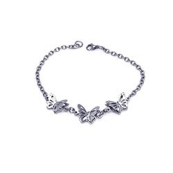 Stainless Steel Three Butterfly Bracelet ssb00164