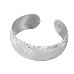 Sterling Rhodium Plated Cuff Italian Bracelet - ITB00158RH