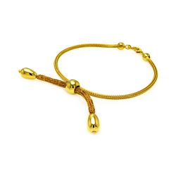 Sterling Silver Gold Rhodium Plated Italian Three Middle Beads Bracelet - ITB00073GP
