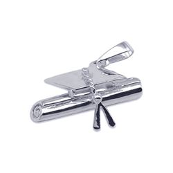 Sterling Silver Rhodium Plated Graduation Pendant Necklace stp00280