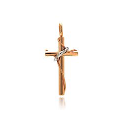 Stainless Steel Rose Gold Plated Cross Ring Charm Pendant ssp00381