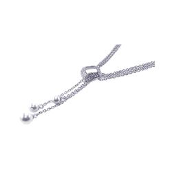 Sterling Silver Clear CZ Rhodium Plated 3White Pearls Accent Pendant Necklace stp00332