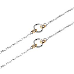 Sterling Silver Chain Necklace with Interlocking Gold Plated Loops ITN00118RH/GP