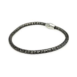 Sterling Silver Black Rhodium Plated Italian Weave Bracelet itb00047blk