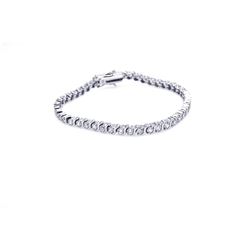 Sterling Silver Rhodium Plated Clear CZ Tennis Bracelet stb00078