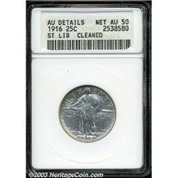 1916 25C --Cleaned--ANACS. AU Details, Net AU50.