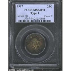 1917 25C Type One MS64 Full Head PCGS.