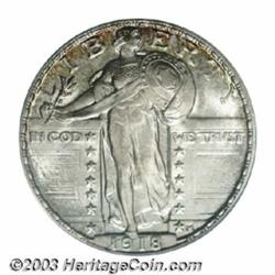 1918-D 25C MS65 Full Head PCGS.
