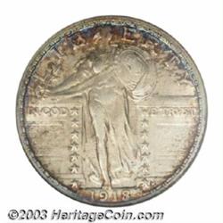 1918/7-S 25C AU50 ANACS.