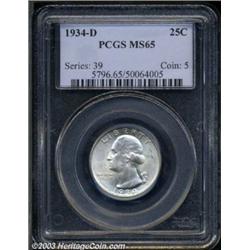 1934-D 25C MS65 PCGS.