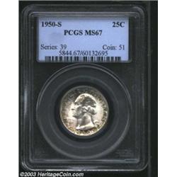 1950-S 25C MS67 PCGS.