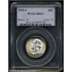 1952-S 25C MS67 PCGS.
