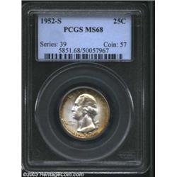 1952-S 25C MS68 PCGS.