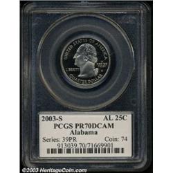 2003-S 25C Alabama PR70 Deep Cameo PCGS.